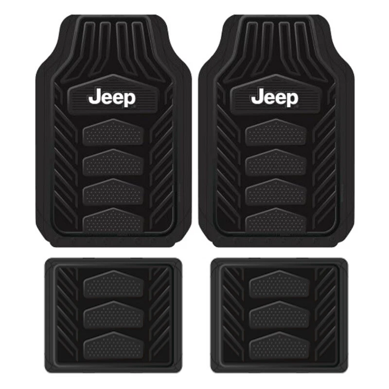 Alfombrillas de goma negras para todo tipo de clima 4 piezas Jeep Weatherpro para auto camión SUV Foto 2 de 4