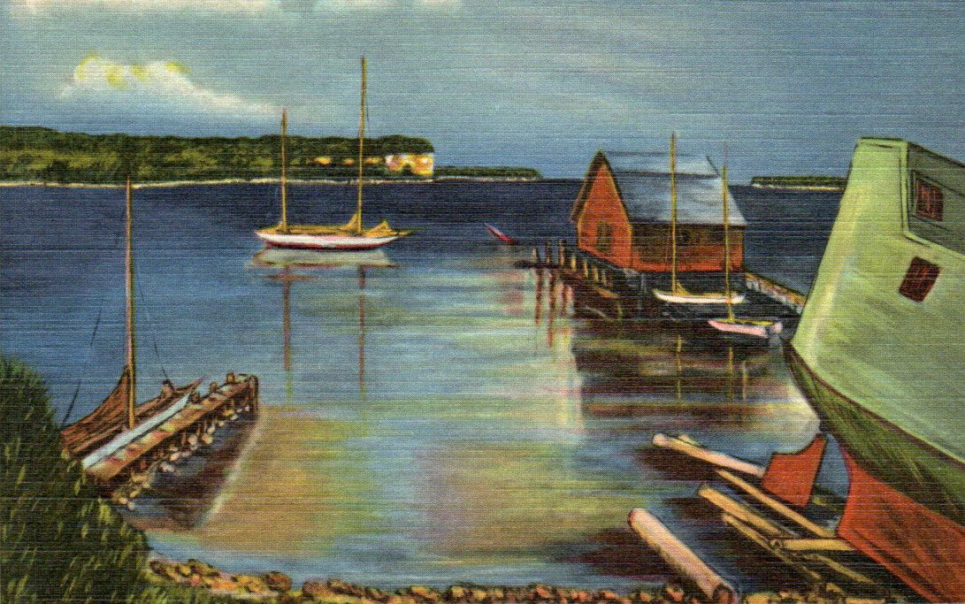 1950 PC BRAUN BROS OIL CHICAGO IL DOEPEL PAINTING ANDERSON DOCK EPHRAIM WI M *