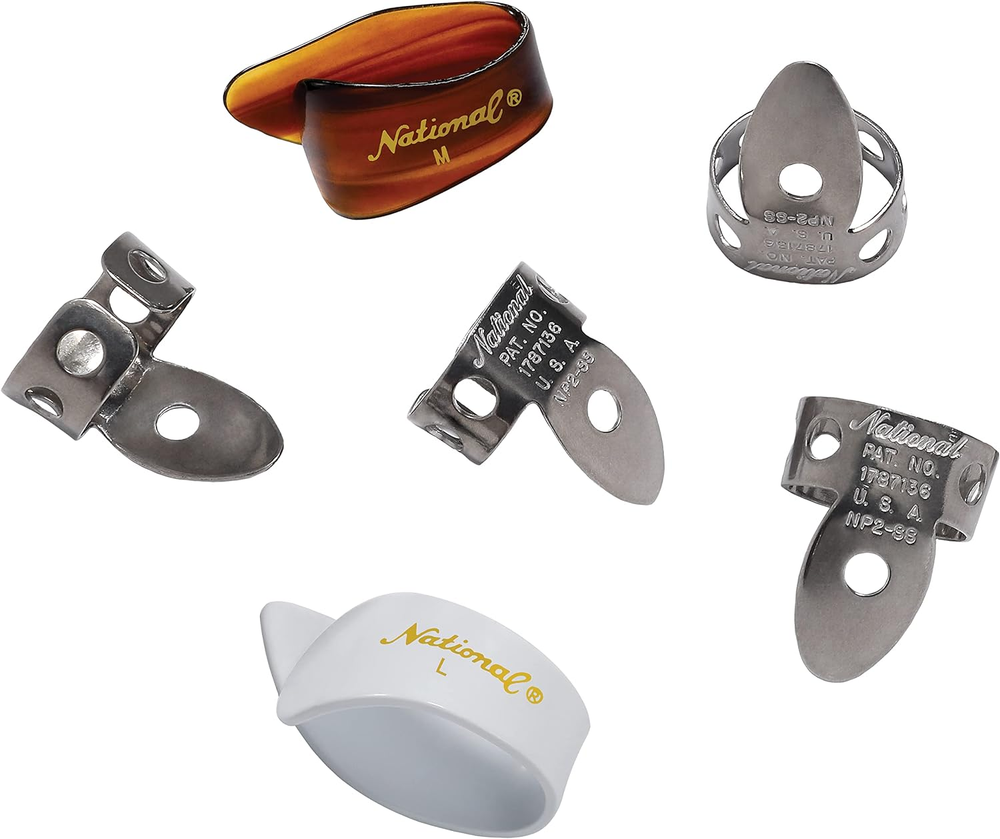 D'Addario National Finger Picks for Acoustic Guitar - Banjo Picks - Finger Picks