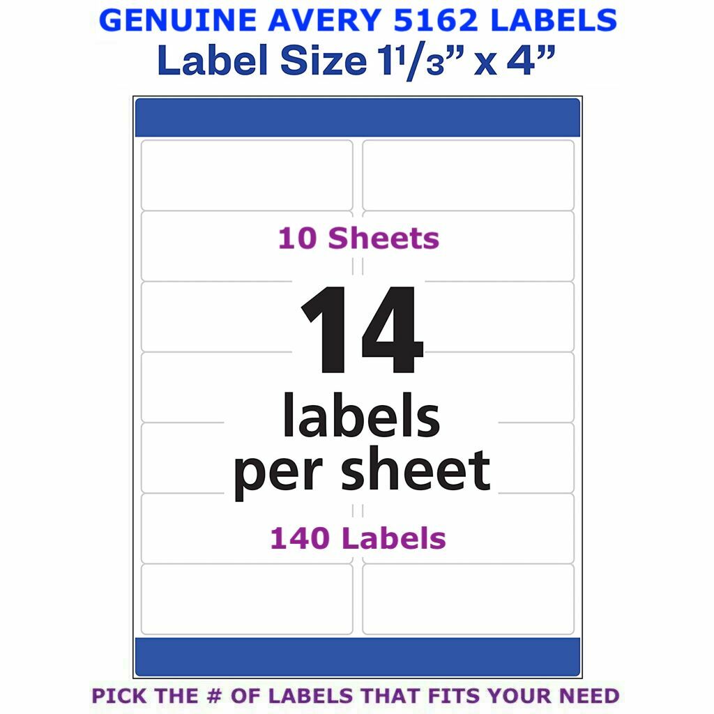 Avery Address Labels 48862 Avery Smudge Free, Printable, Address