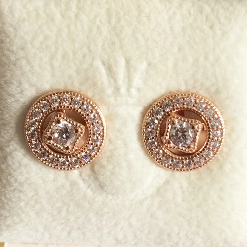 GENUINE PANDORA Rose Vintage Allure Earrings 280721CZ FREE
