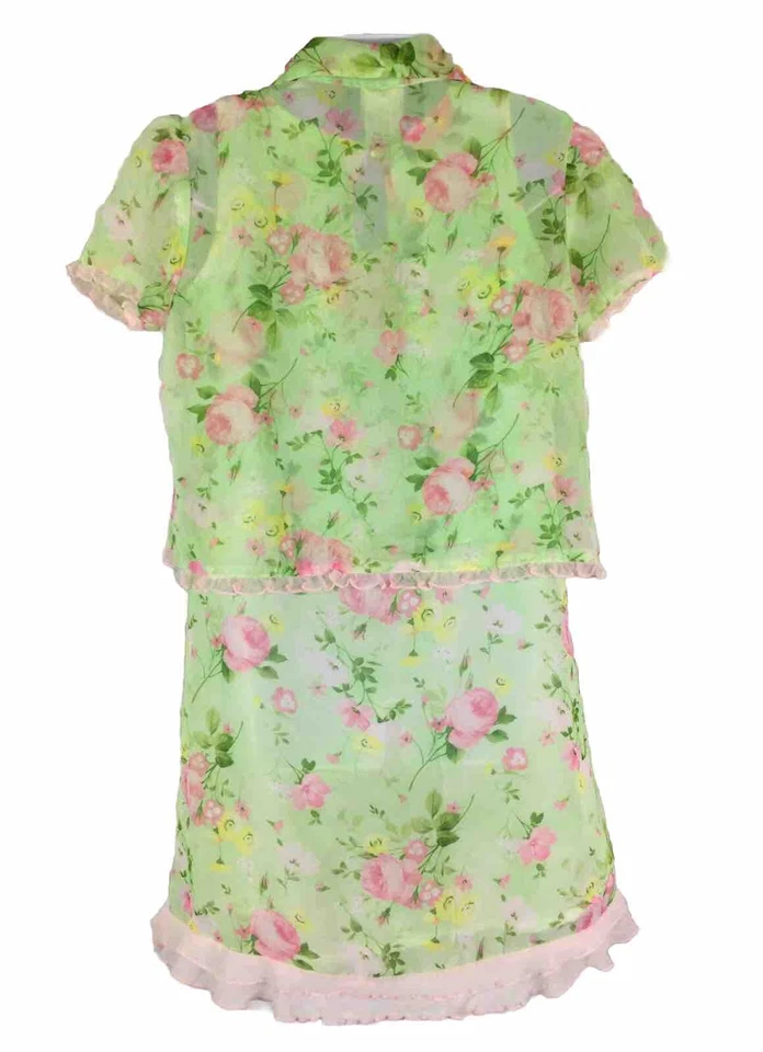 Hartstrings Girls Dress Size 6 / 6x Pink Green Floral Spring 2Piece EUC - Image 2 of 4