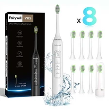 Fairywill Electric Toothbrush Sonic Toothbrush USB Rechargeable 8 Heads 5 Modes
