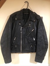 EUC Vintage 70s-80s AMF HARLEY DAVIDSON Black Leather Biker Jacket Size 42 REG