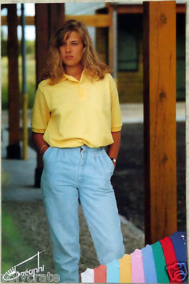 Werbung altes Poster Mode Créaphi Made in France Damen Poloshirt 80er Jahre