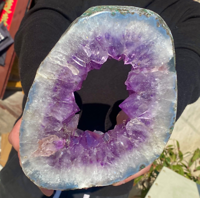 #ad 4.02LB Natural and exquisite amethyst cave crystal pieces hand cut and repaired $337.44