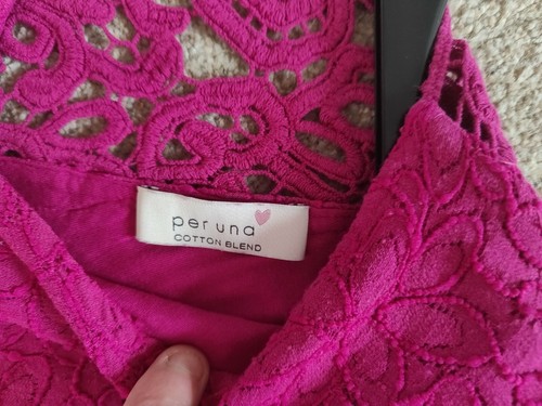 Ladies Per Una Cotton Blend Fuscia Size 10 - Picture 2 of 4