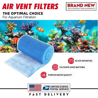 12''x12' Bule & White Bonded Aquarium Media Pad, Cut To Fit Any aquarium Filter