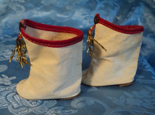 VTG 1950's DOLL'S MAJORETTE DRESS &BOOTS. FOR 16"DOLL? TAFFETA & OILCLOTH.VG.CON - Picture 9 of 21
