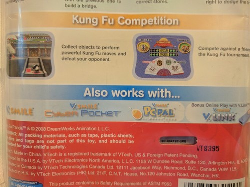 vtech Vsmile V Motion Kung fu Panda Game cartridge Logic Math Spelling Foods New - Picture 9 of 9