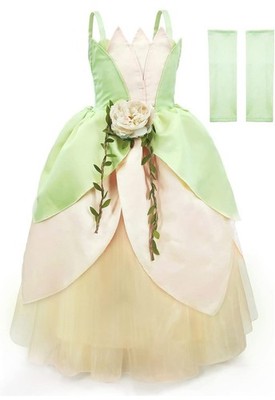 Deluxe Disney-Inspired Princess Tiana Costume Dress for Birthday and Beyond 