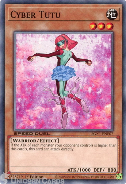 SGX1-ENE07 Cyber Tutu Common 1st Edition Mint YuGiOh Card