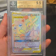 Pokémon Mega Lopunny & Jigglypuff GX Rainbow Rare 261/236 Cosmic Eclipse BGS 9.5 on eBay