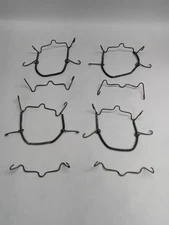 4 pcs Dish Display Plate Hang Wall Spring Hook Holder Wire Metal Set Lot Vintage