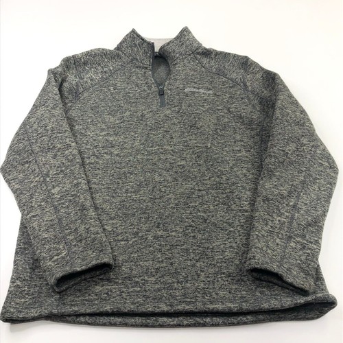 Eddie Bauer Large Fleece Pullover V-Neck 1/4 Quarter Zip Mock Neck Sweater MINT - Picture 2 of 7