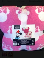 Minnie Mouse 2 Pillow Set Tik Tok Pink 16" Minnie Shape Square Shape NWT Disney