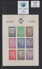 WC1_20500. BELGIUM. 1941 COATS OF ARMS souv. sheet. Sc.B279. MNH