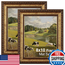 Splinterix 8x10 Gold Ornate Vintage Picture Frame 2-Pack Wall Tabletop Display