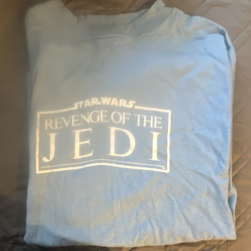 VINTAGE! Hanes Men's Star Wars Revenge of the Jedi Blue Graphic Print T-Shirt XL