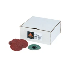 High Teck Products 324-25 R-Style Disc, 3 in Dia, 24 Grit, Aluminum Oxide, Polym