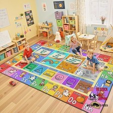 ABC Kids Playroom Rug 4x6 - Soft  Non-Slip Educational Play Mat, Preschool