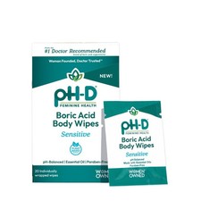 pH-D Feminine Health Support - Boric Acid Wipes - 20 Count Pack of 1 
