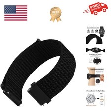 24mm Adjustable Nylon Watch Band, Quick Release Sport Loop Strap Black