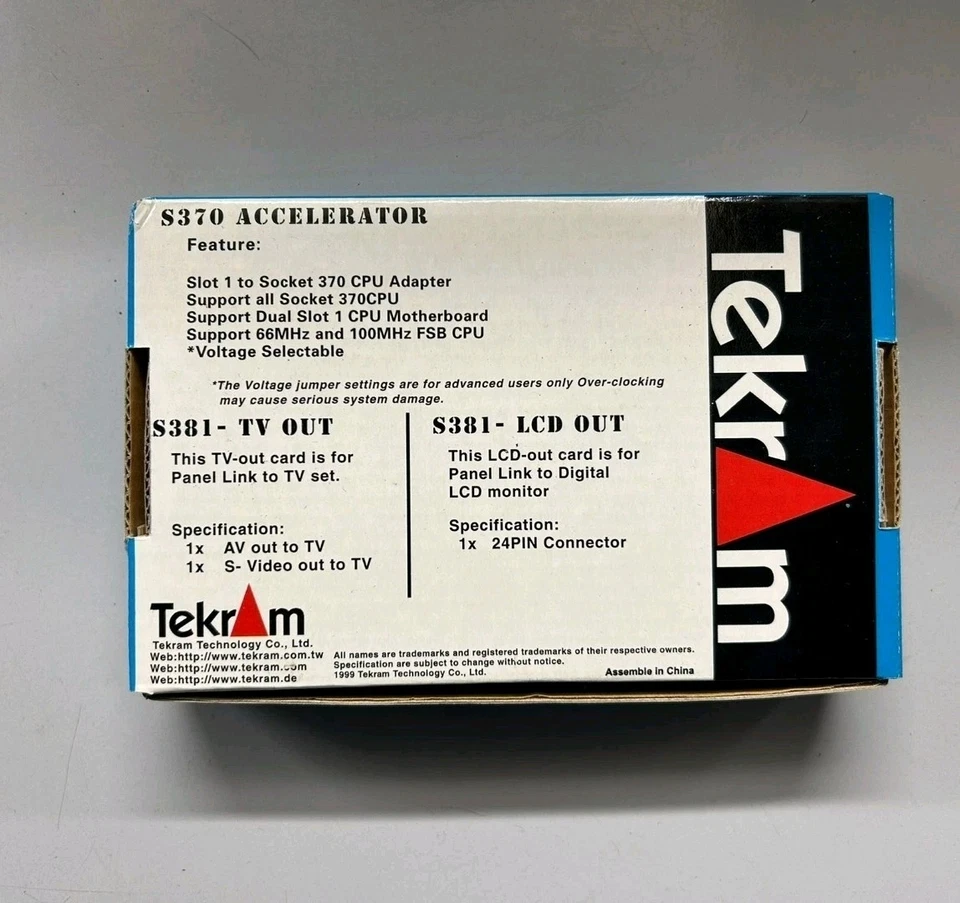 CPU Adapter Tekram PGA 370 Support 66MHz /100MHz NEU IN OVP - Bild 3 von 4