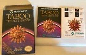 Taboo The Sixth Sense Nintendo Nes Cart w/ Box & Manual CIB - 1989