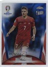 2024 Topps Chrome UEFA Euro Blue Lava Refractor 39/75 Filip Ugrinic #129 0h28