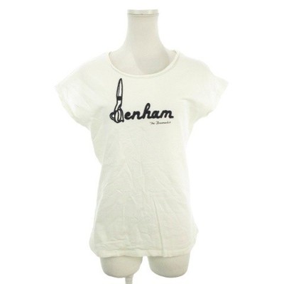 Denham XS White Cotton T-Shirt Round Neck Logo Embroidery Short Sleeve For Ages