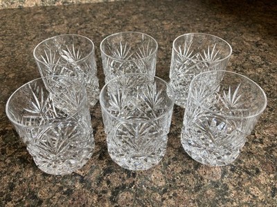 Sechs Retro/Vintage Kristall Whisky Gläser (H~7,5cm, T~7cm, 170ml)