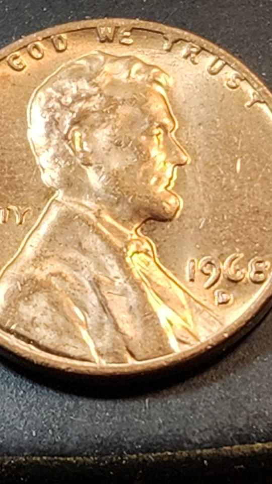 1968D Lincoln Cent.  Gorgeous Eye Appeal.  Red, UNCIRCULATED. DDO/DDR. A BEAUTY  - Image 4 of 4