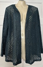 Chicos Size 2 Nicholle Lace Cardigan Pine Green New With Tags