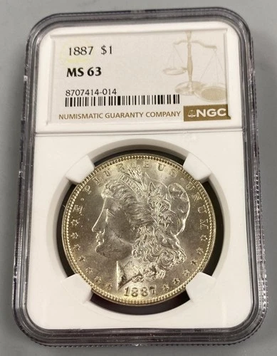 1887 P US Morgan Silver $1 NGC MS63 L24431
