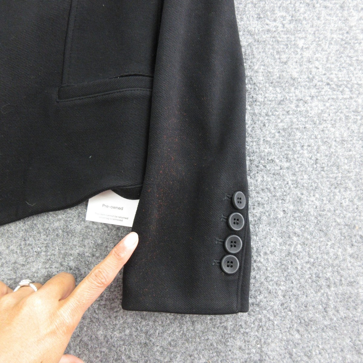 Helmut Lang Blazer Jacket Womens Small Black One Button Collarless