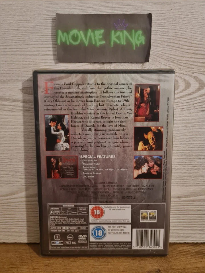 Bram Stoker's Dracula (DVD) Gary Oldman, Keanu Reeves [NEW & SEALED] [R2] [UK] - Image 3 of 4