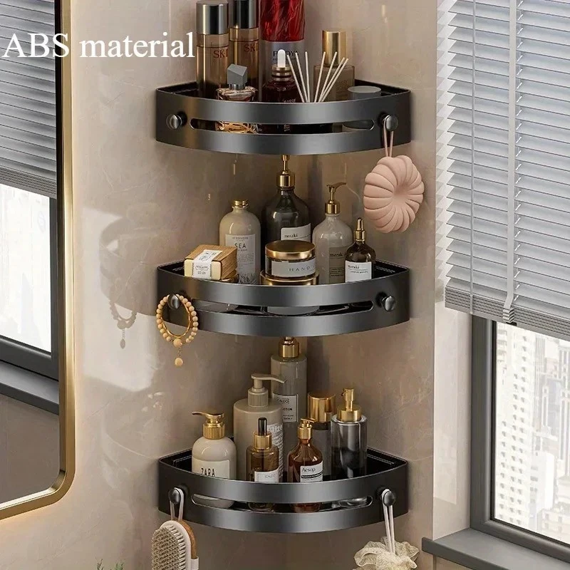 Space-Saving 3-Tier Corner Shower Caddy, Wall-Mounted with No-Drill Setup - Image 3 of 4