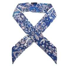 HERMES Twilly Silk Blue Ladies From Japan