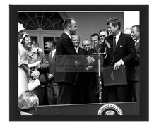 PRESIDENT JOHN F. KENNEDY HONORING ALAN SHEPARD 1961 NASA 8X10 FRAMED PHOTO