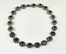Emerald Green Rhinestone Choker Tennis Necklace
