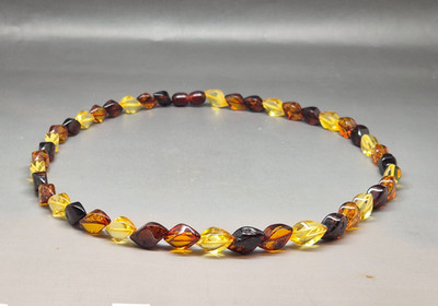 18.3'' Genuine Baltic Amber Necklace Multicolor Snake Beads Unisex