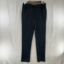 Gloria Vanderbilt Amanda Pants Womens 6 Black Grey Chevron Tapered High Rise