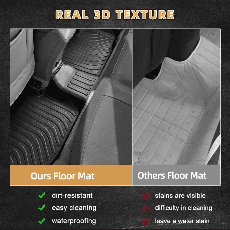 Car Floor Mats for 2016-2019 Chevrolet Cruze All-Weather TPE Rubber Cargo Liner - Image 4 of 4