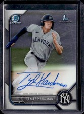 2022 Bowman Tyler Hardman Chrome Auto Autograph 1st Prospect #CPA-TH Yankees