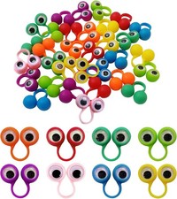Googly Eye Finger Puppets Wiggly Eyeball Toy Rings - Pack of 80
