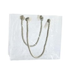 Tote Bag with Rope Handles,15.75 x 3.94 x 11.81 inch Waterproof Sandproof Clear