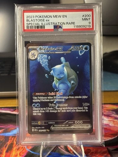 2023 POKEMON MEW EN-151 SPECIAL ILLUSTRATION RARE #200 BLASTOISE EX PSA 9