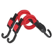 2pcs Adjustable Bungee Cords with Hook 24" Elastic Bungee Strap, Red