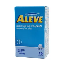 Aleve Naproxen Sodium Pain Relief Tablets, 220 mg - 90 Tablets, EXP 03/2026